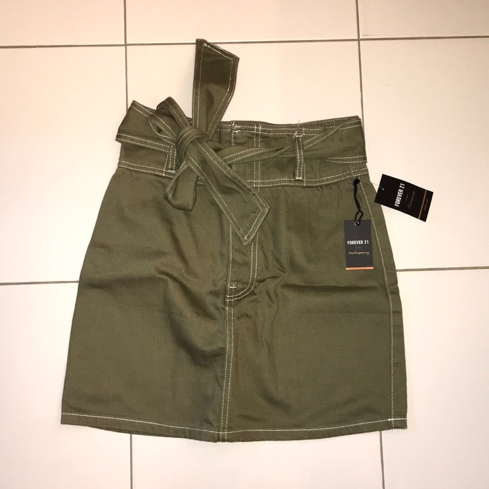 Green Denim Skirt